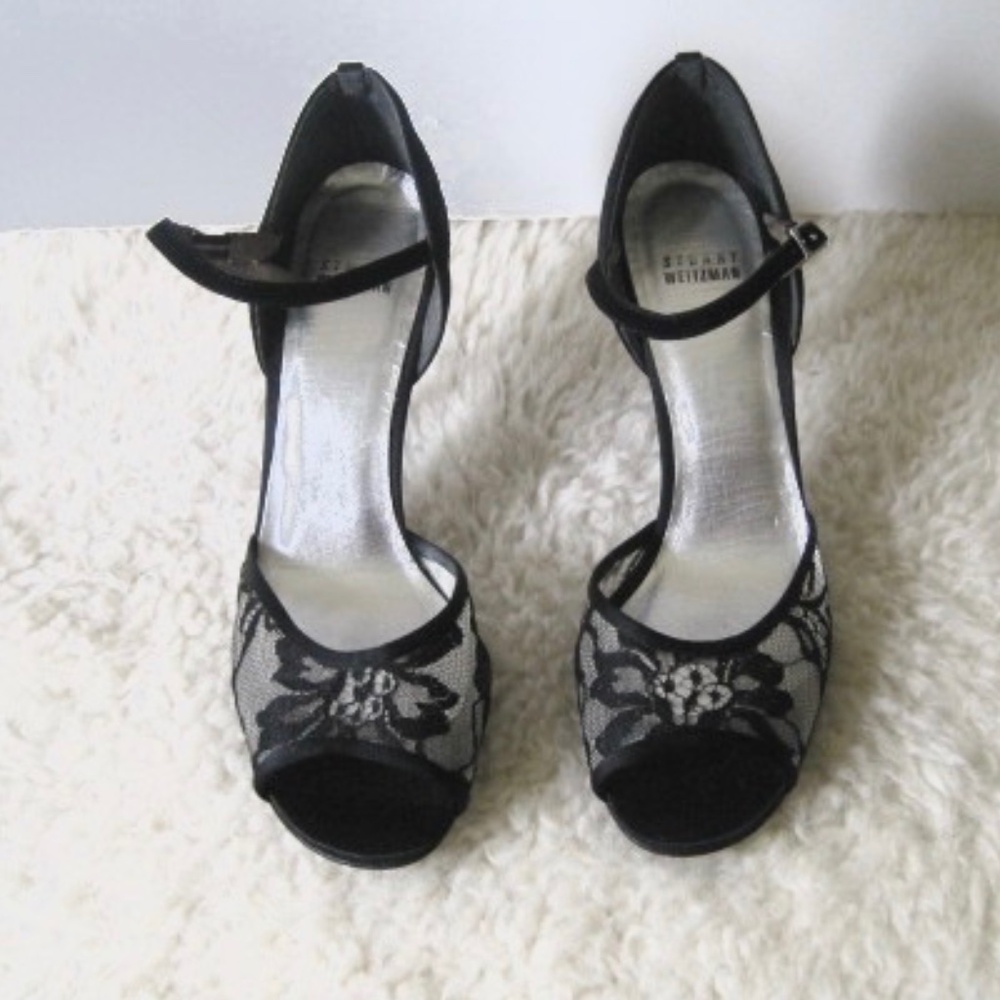 Stuart Weitzman Lace /Satin Pump